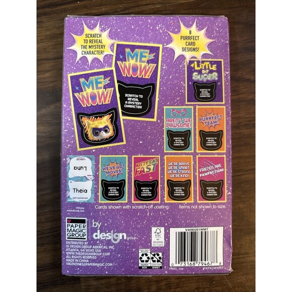 Disney Junior Super Kitties Scratch/Off Valentines Cards 48 Heart Seals New - Picture 2 of 2
